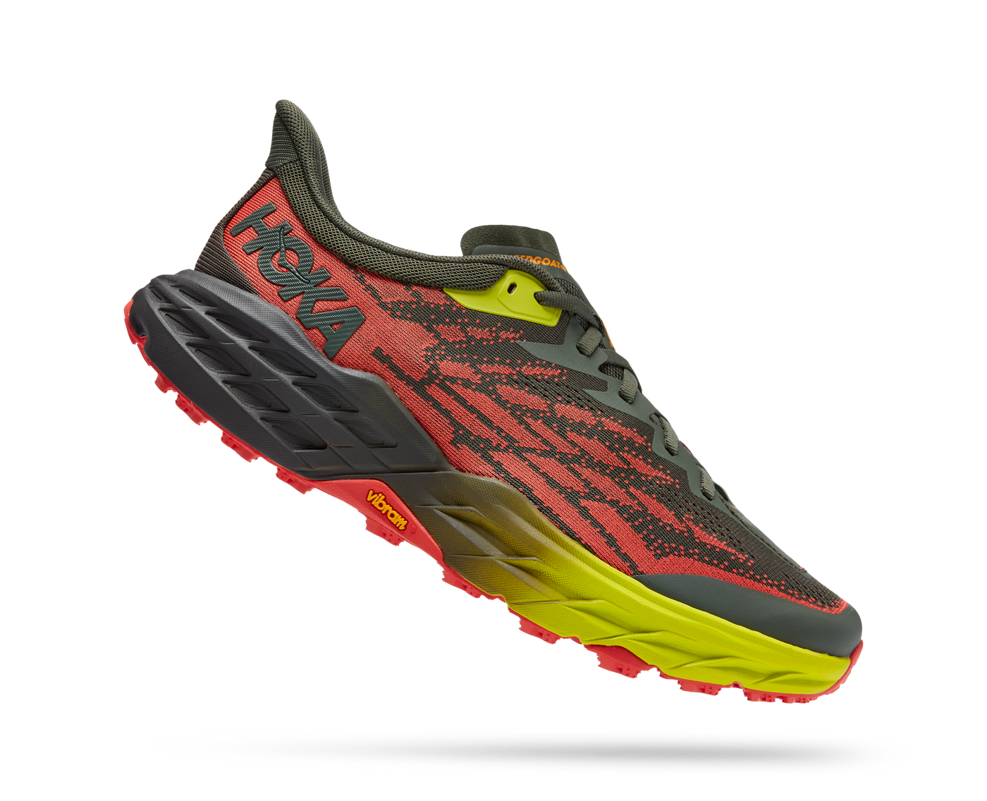 Hoka Mens Speedgoat 5 - Thyme/Fiesta - Trail