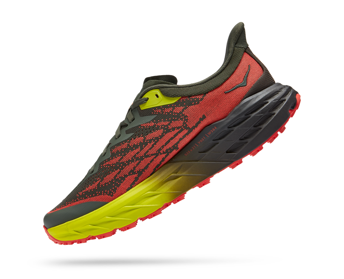 Hoka Mens Speedgoat 5 - Thyme/Fiesta - Trail