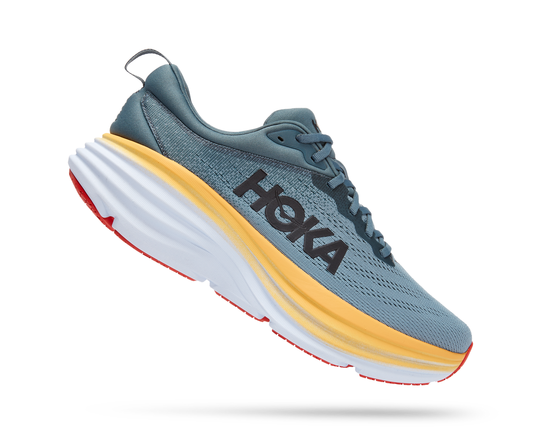 Hoka Mens Bondi 8 Wide 2E Width Goblin Blue/Mountain Spring Neut