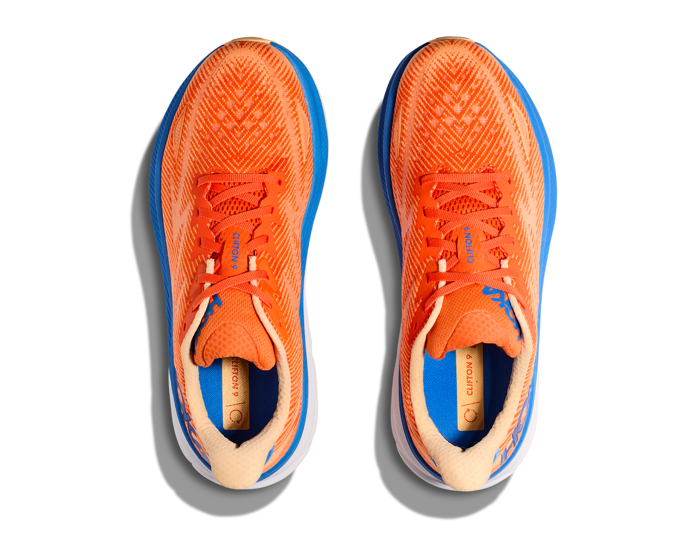 Hoka Mens Clifton 9 - Vibrant Orange/Impala - Neutral