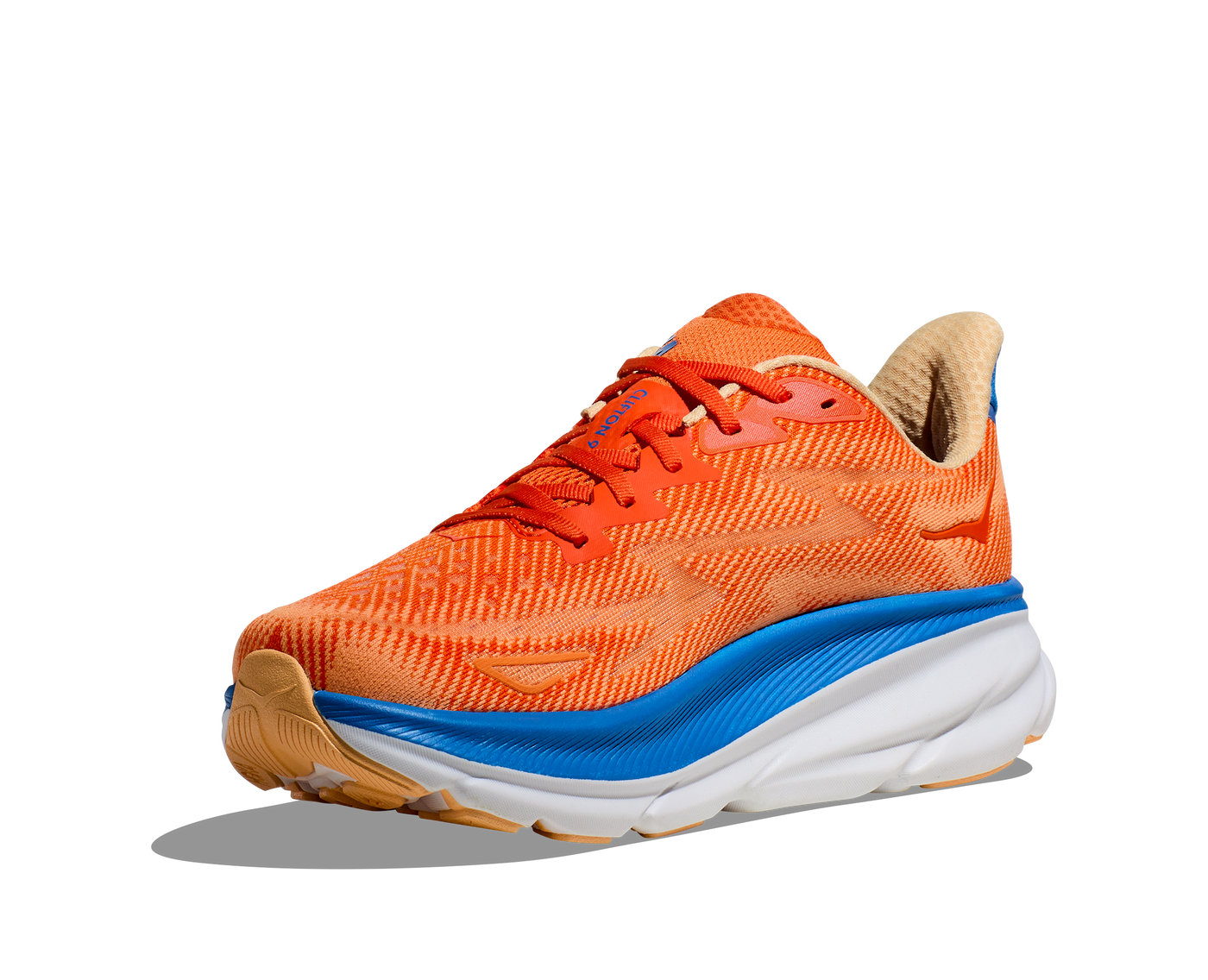 Hoka Mens Clifton 9 - Vibrant Orange/Impala - Neutral