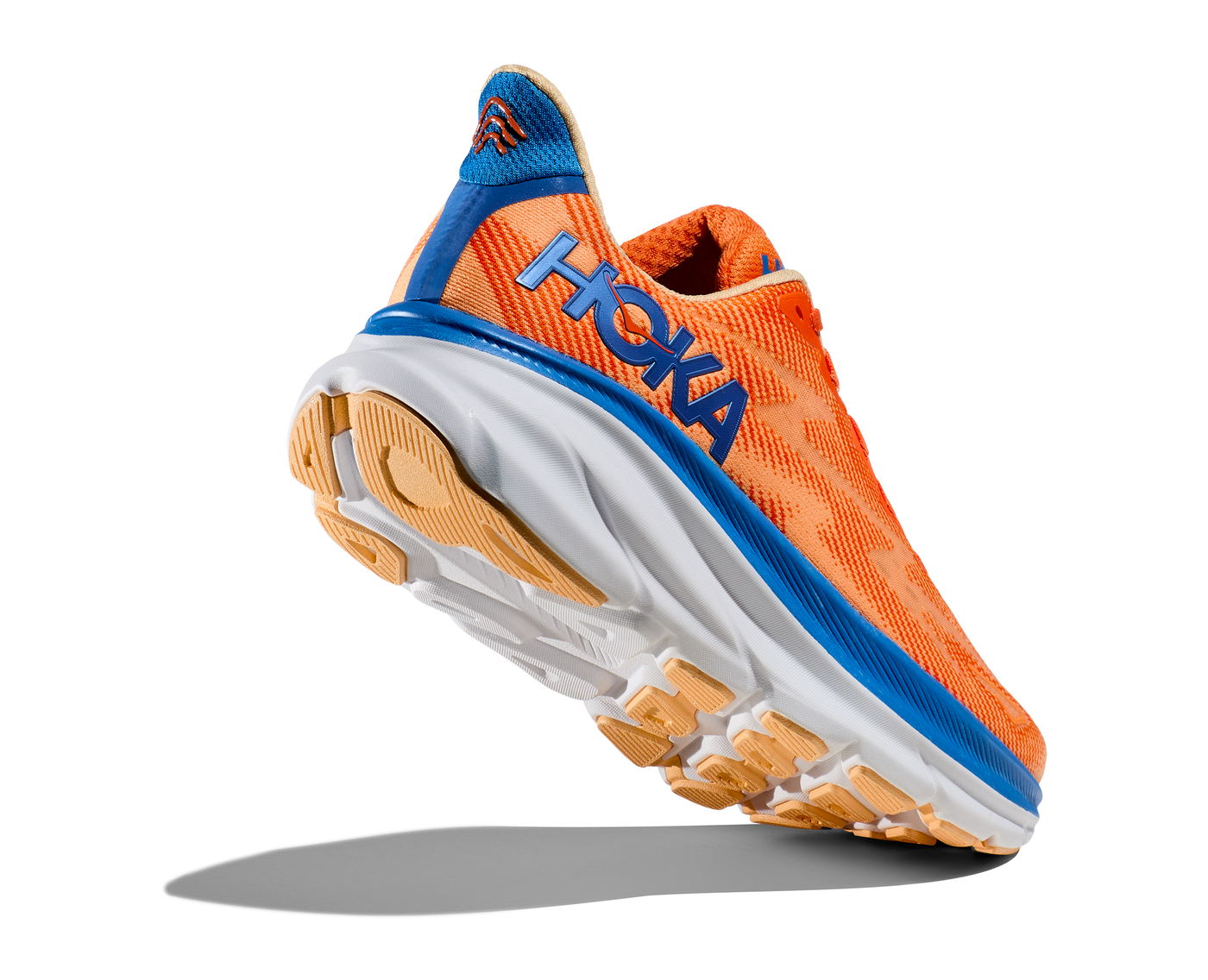 Hoka Mens Clifton 9 - Vibrant Orange/Impala - Neutral
