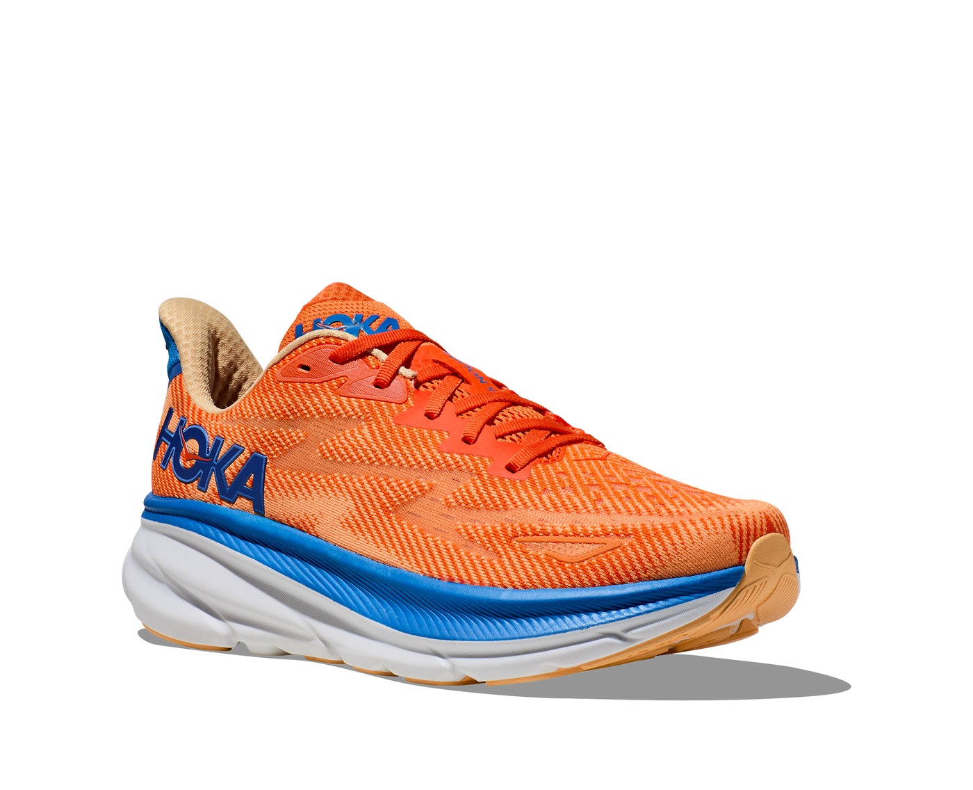 Hoka Mens Clifton 9 - Vibrant Orange/Impala - Neutral