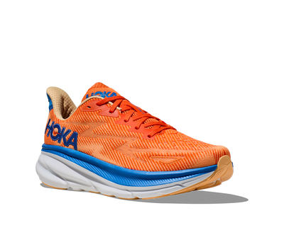 Hoka Mens Clifton 9 - Vibrant Orange/Impala - Neutral