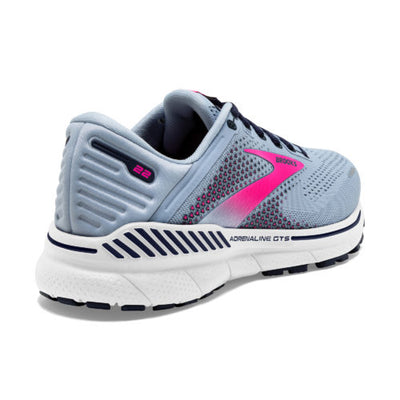 Brooks Womens Adrenaline GTS 22 - Kentucky Blue/Peacoat/Pink - Stability