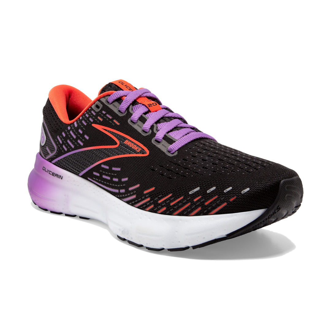 Brooks Womens Glycerin 20 - Black/Bellflower/Fiesta - Neutral