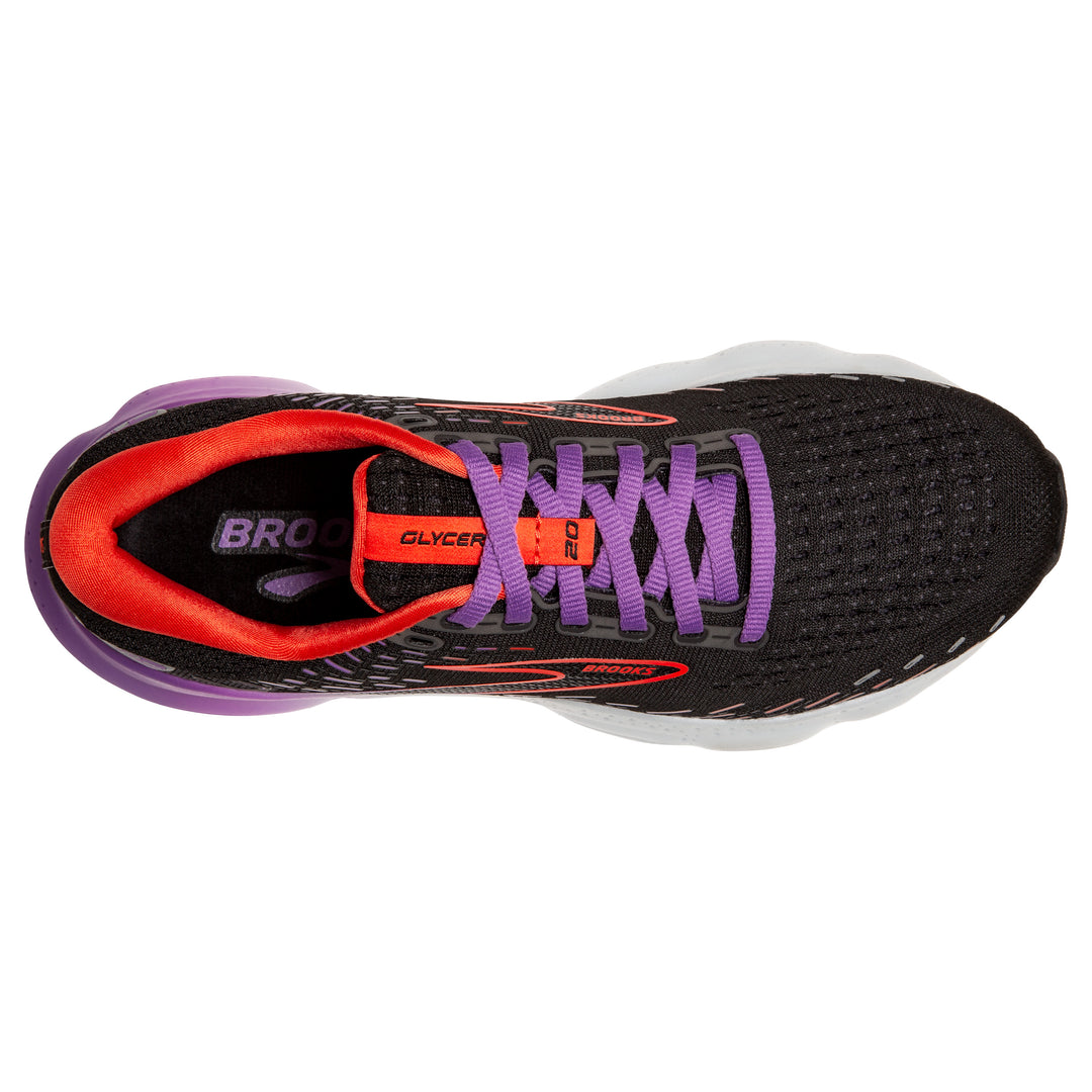 Brooks Womens Glycerin 20 - Black/Bellflower/Fiesta - Neutral
