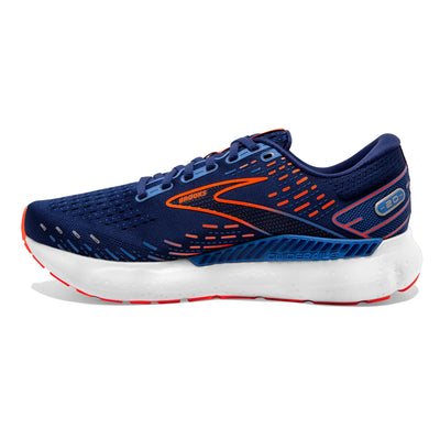 Brooks Mens Glycerin GTS 20 Wide - 2E Width - Blue Depths/Palace Blue/Orange - Stability