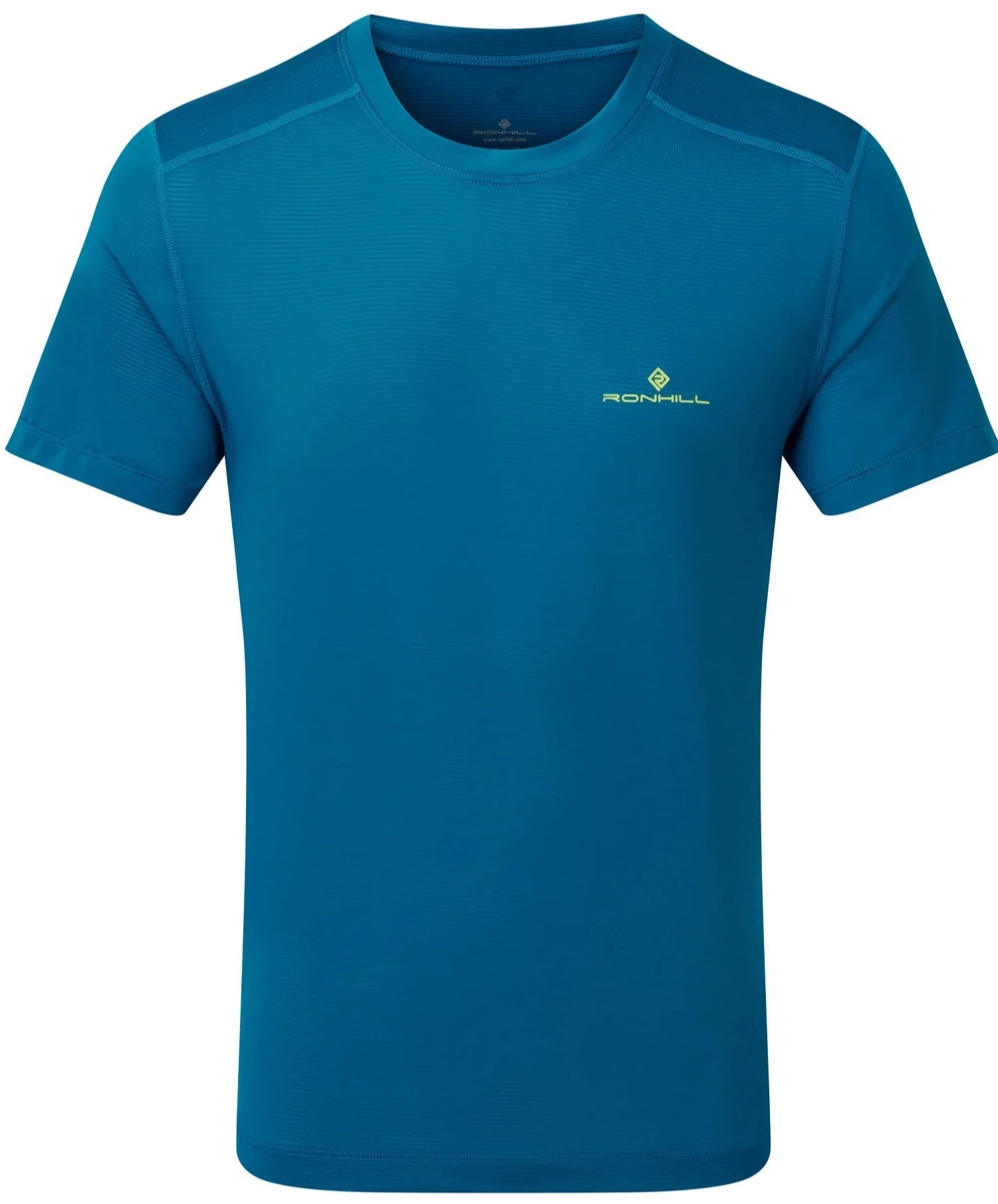 RonHill Mens Tech S/S Tee - Prussian Blue/Acid Lime