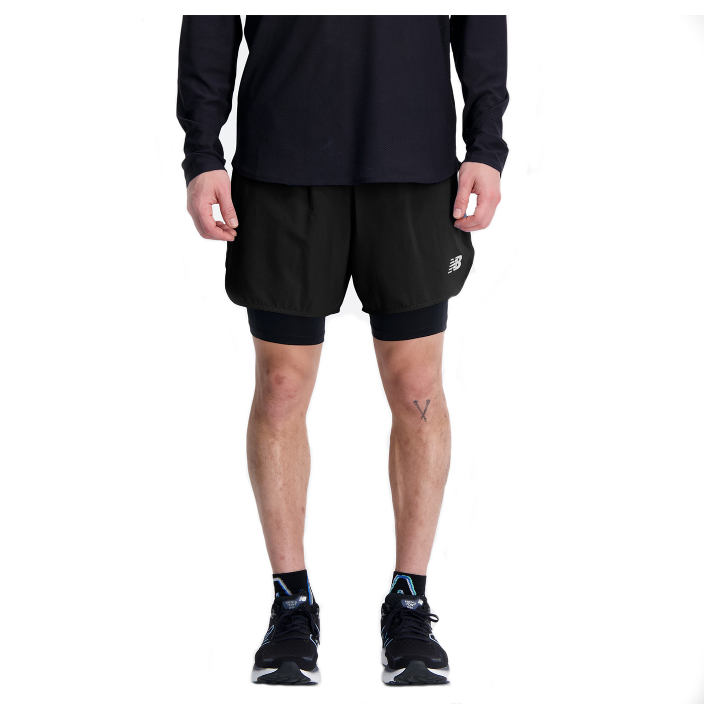 New Balance Mens Q Speed 6 Inch 2-in-1 Short - Black