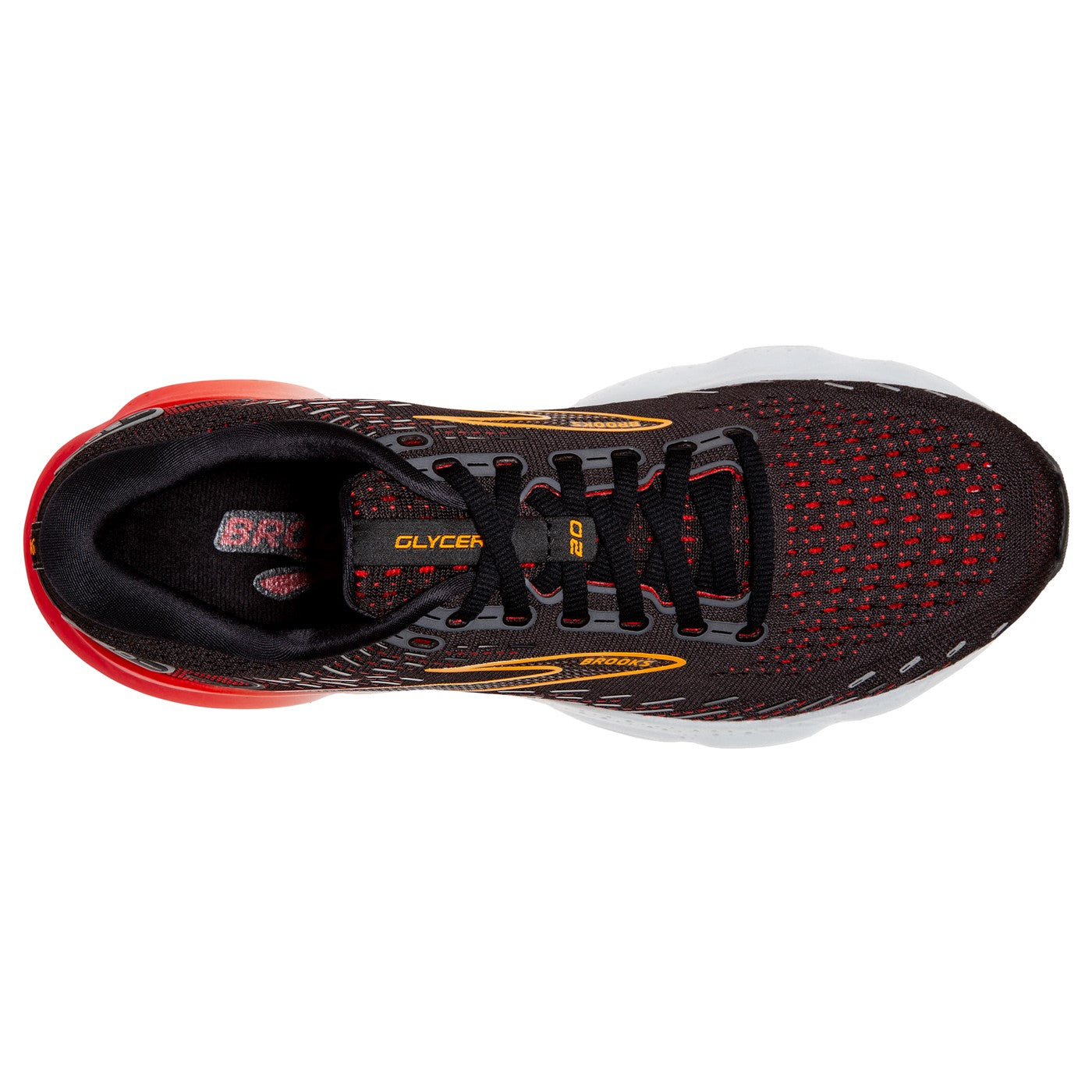 Brooks Mens Glycerin 20 - Black/Blackened Pearl/Fiery Red - Neutral