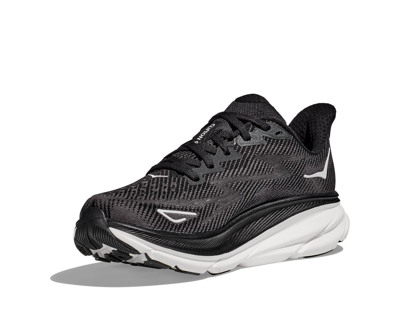 Hoka Womens Clifton 9 - Black/White - Neutral