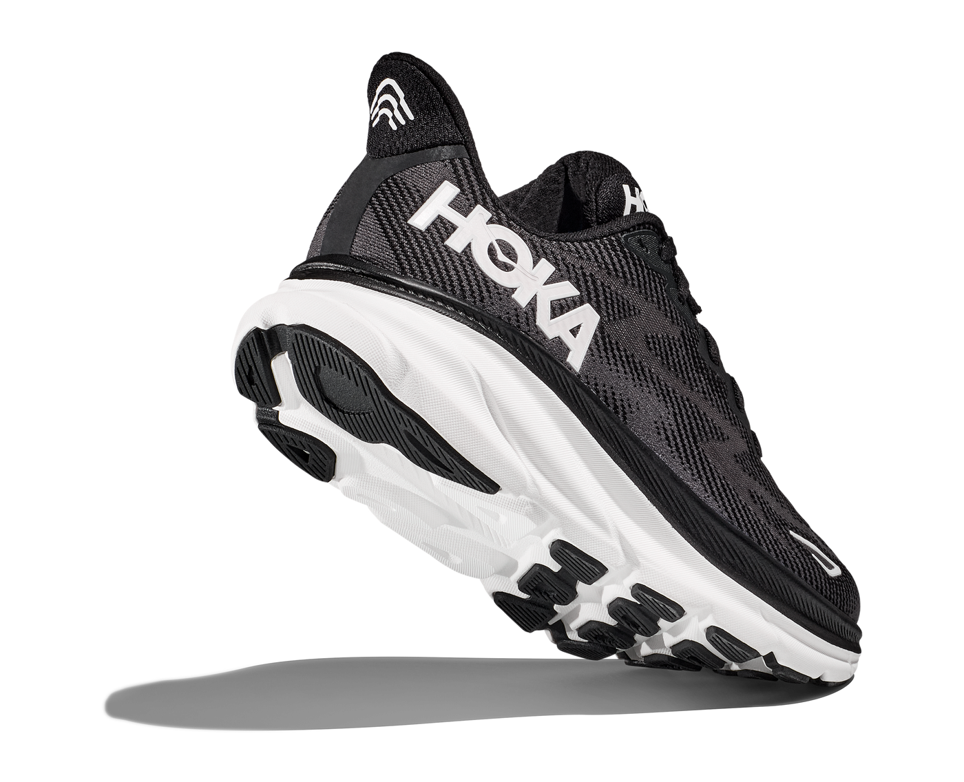 Hoka Womens Clifton 9 - Black/White - Neutral