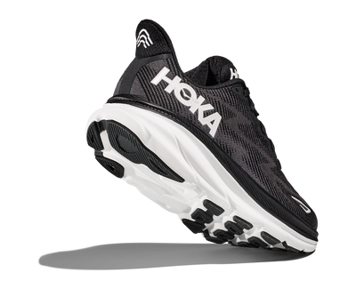 Hoka Womens Clifton 9 - Black/White - Neutral