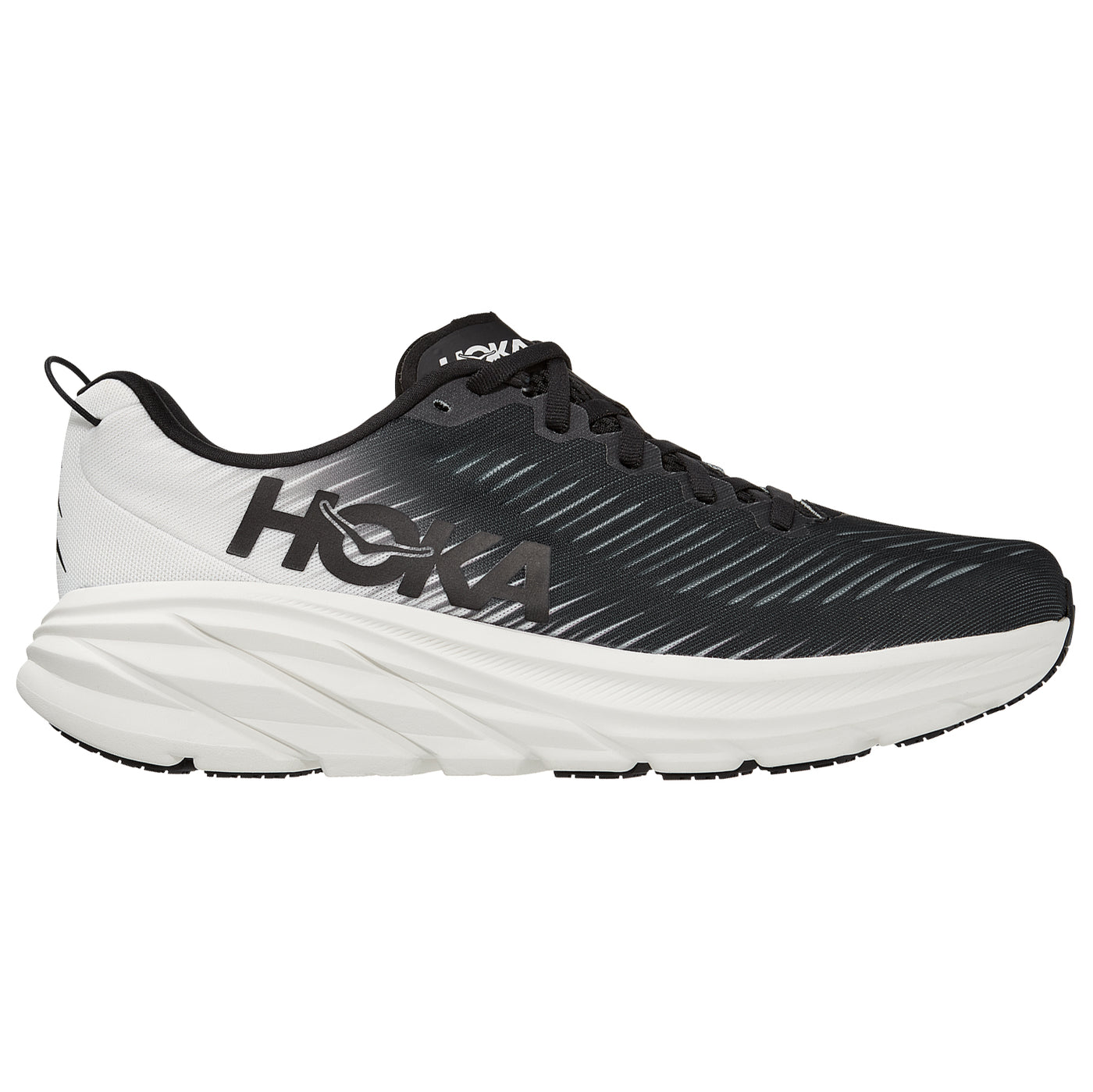 Hoka Mens Rincon 3 Wide - 2E Width - Black/White