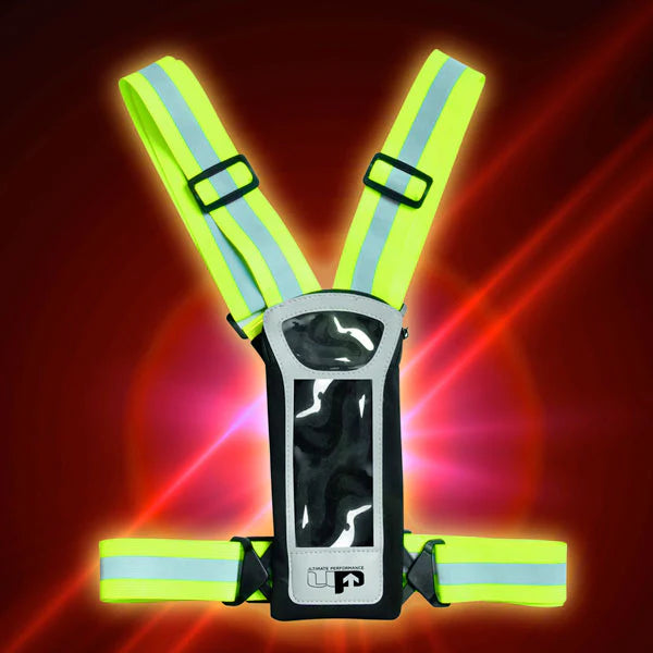 Ultimate Performance Stile Reflective LED Run Vest & Phone Carrier - Fluorescent Yellow